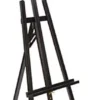 Wood Easel For Floor, Adjustable Top Clamp And Support Bar - Black