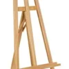Wood Art Easel For Floor With Adjustable Top Clamp And Bottom Support Bar - Natural