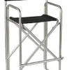 31" Seat Height Metal Director's Chair With Black Canvas Seat