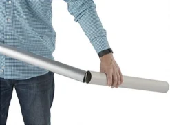 Telescoping Flagpole, PVC Sleeve For Ground Insert, American Flag Included - Silver -UZI Business Furniture Shop tlflp20.ra2 preview