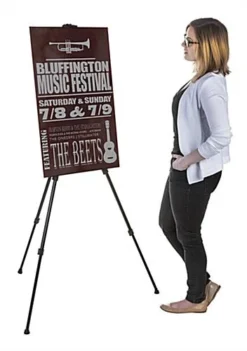 Display Easel For Floor Or Countertop, Adjustable Height, Portable - Black 9 Display Easel For Floor Or Countertop, Adjustable Height, Portable - Black -UZI Business Furniture Shop tri67blk.ra3 preview