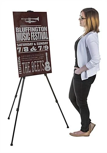 Display Easel For Floor Or Countertop, Adjustable Height, Portable - Black 4 Display Easel For Floor Or Countertop, Adjustable Height, Portable - Black - Image 4