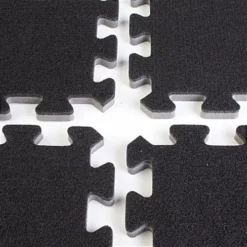 10' X 10' Interlocking Carpeted Foam Mat - Black