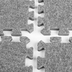 10' X 10' Interlocking Carpeted Foam Mat - Gray