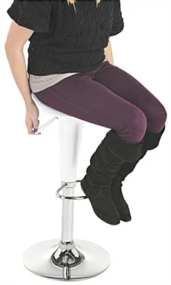 Pub Table Set With 1 Round Cocktail Table, 2 Height Adjustable ABS Stools - White -UZI Business Furniture Shop tsfurnk13.ra8 preview