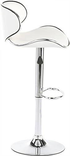 Pub Table Set With 1 Round Cocktail Table, 2 Adjustable Leatherette Stools - White 3 Pub Table Set With 1 Round Cocktail Table, 2 Adjustable Leatherette Stools - White - Image 3