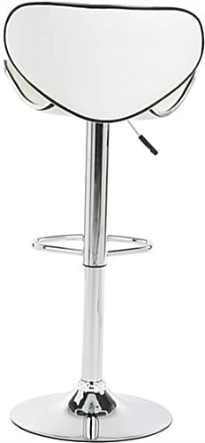 Pub Table Set With 1 Round Cocktail Table, 2 Adjustable Leatherette Stools - White 5 Pub Table Set With 1 Round Cocktail Table, 2 Adjustable Leatherette Stools - White - Image 5