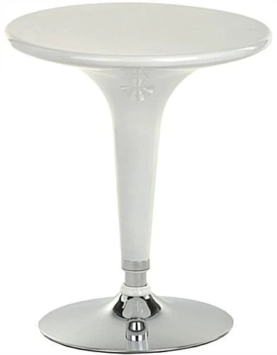 Pub Table Set With 1 Round Cocktail Table, 2 Adjustable Leatherette Stools - White 6 Pub Table Set With 1 Round Cocktail Table, 2 Adjustable Leatherette Stools - White - Image 6
