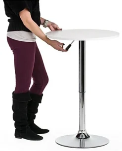 Pub Table Set With 1 Round Cocktail Table, 4 Acrylic Stools - White -UZI Business Furniture Shop tsfurnk7.ra7 preview