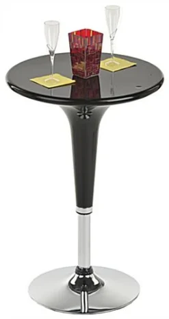 Pub Table Set With 1 Round Cocktail Table, 2 Adjustable Leatherette Stools - Black -UZI Business Furniture Shop tsfurnk8.ra6 preview