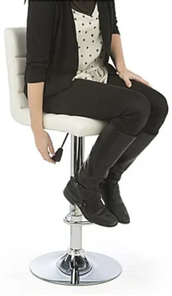 Pub Table Set With 1 Round Cocktail Table, 2 Adjustable Leatherette Stools - White -UZI Business Furniture Shop tsfurnk9.ra4 preview