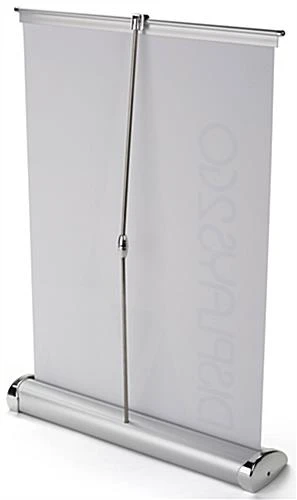 Tabletop Banner Stand For 11 X 16 Graphics, Retractable, Chrome Endcaps - Silver 3 Tabletop Banner Stand For 11 X 16 Graphics, Retractable, Chrome Endcaps - Silver - Image 3