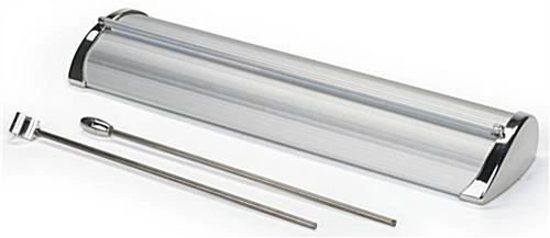 Tabletop Banner Stand For 11 X 16 Graphics, Retractable, Chrome Endcaps - Silver 4 Tabletop Banner Stand For 11 X 16 Graphics, Retractable, Chrome Endcaps - Silver - Image 4