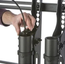 TV Stand W/ Wheels, 4-Pocket Literature Rack, For 32”-65”, Height Adjustable - Black -UZI Business Furniture Shop tv1ac5bk.ra2 preview