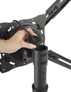 TV Stand W/ Wheels, For 32"-47" Screens, Height-Adjustable, 4-Pocket Lit Rack – Black -UZI Business Furniture Shop tv6acsbk.ra2 preview