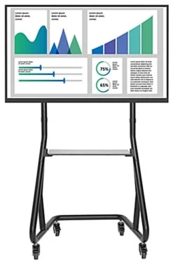 TV Stand W/ Wheels, 60 - 105" Screens, Height Adjustable, AV Shelf - Black -UZI Business Furniture Shop tvlm60105.ra2 preview