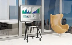 TV Stand W/ Wheels, 60 - 105" Screens, Height Adjustable, AV Shelf - Black -UZI Business Furniture Shop tvlm60105.ra9 preview