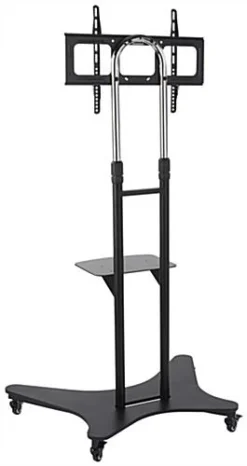 TV Stand W/ Shelf, Fits Monitors 37 - 70", Locking Wheels, Height Adjustable - Black -UZI Business Furniture Shop tvsvm31ns.ra2 preview