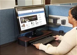 8.4"d UVC Disinfecting Monitor Stand, 3.7" Height - Brown -UZI Business Furniture Shop uvcmonmt.newrw .jpg preview