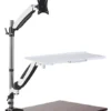 Workstation For Tabletop, Fits 15”–27” Monitors, Keyboard & Mouse Tray - White