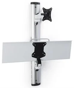 Workstation For Wall, Fits 15”–27” Monitors, Keyboard & Mouse Tray - Silver -UZI Business Furniture Shop vmsswwm27.ra2 preview