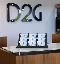 3-Tiered Business Card Holder For Tabletops, 9 Pockets, Wood - Black -UZI Business Furniture Shop wdbc9bk ra5 preview