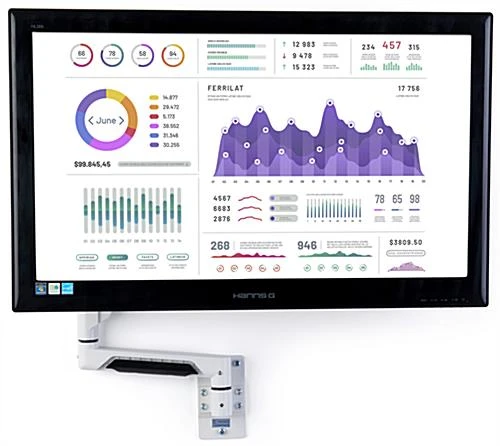TV Wall Mount For Monitors 13" To 32", Full Motion Articulating Bracket - White 2 TV Wall Mount For Monitors 13" To 32", Full Motion Articulating Bracket - White - Image 2