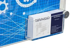 17 X 11 Acrylic Sign Holder For Wall, Business Card Pocket, Silver Standoffs - Clear -UZI Business Furniture Shop wms01711cr.ra6 preview