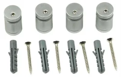 8.5 X 11 Acrylic Sign Holder For Wall, Business Card Pocket, Silver Standoffs - Clear -UZI Business Furniture Shop wms08511cr.ra7 preview