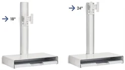 Workstation For Wall, Fits Monitors Up To 43 Inches, Keyboard & Mouse Tray - White -UZI Business Furniture Shop wmworkst.ra6 preview