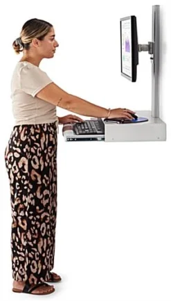 Workstation For Wall, Fits Monitors Up To 43 Inches, Keyboard & Mouse Tray - White -UZI Business Furniture Shop wmworkst.ra7 preview