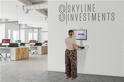 Workstation For Wall, Fits Monitors Up To 43 Inches, Keyboard & Mouse Tray - White -UZI Business Furniture Shop wmworkst.ra8 preview