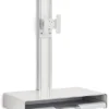 Workstation For Wall, Fits Monitors Up To 43 Inches, Keyboard & Mouse Tray - White