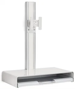 Workstation For Wall, Fits Monitors Up To 43 Inches, Keyboard & Mouse Tray - White