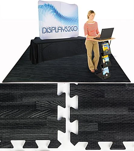 Black Wood Grain Floor Mats – 10’ X 10’ Soft Foam Flooring 4 Black Wood Grain Floor Mats – 10’ X 10’ Soft Foam Flooring - Image 4