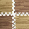 10’ X 10’ Interlocking Foam Mats, 26 Flooring Tiles - Dark & Light Oak Wood Grain