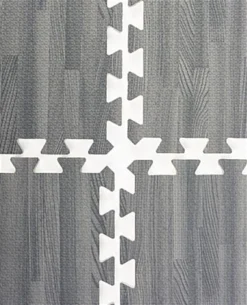 10’ X 10’ Interlocking Foam Mats, Set Of 26 Flooring Tiles - Gray Wood Grain