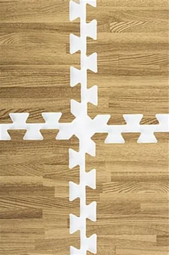 10’ X 10’ Interlocking Foam Mats, Set Of 26 Flooring Tiles - Light Oak Wood Grain