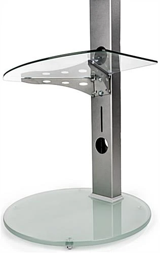 TV Stand For Floor With Adjustable Glass Shelf, Fits Monitors 25 - 52-Inch - Silver 4 TV Stand For Floor With Adjustable Glass Shelf, Fits Monitors 25 - 52-Inch - Silver - Image 4