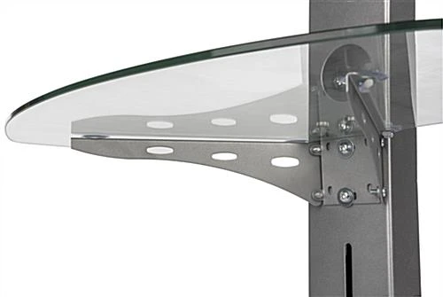 TV Stand For Floor With Adjustable Glass Shelf, Fits Monitors 25 - 52-Inch - Silver 5 TV Stand For Floor With Adjustable Glass Shelf, Fits Monitors 25 - 52-Inch - Silver - Image 5