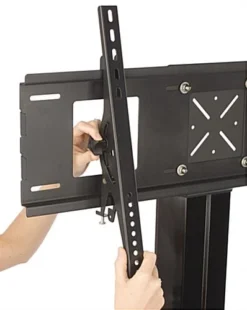 TV Stand For Floor With Glass Shelf, Fits Monitors 37 To 70-Inch, Tilting - Black -UZI Business Furniture Shop wxntvgbt.ra2 preview